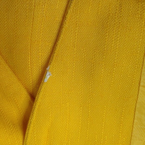 Vintage 80s Gilmor Womens 8 Blazer Button Floral Pocket Square Yellow Sunshine - Picture 9 of 12